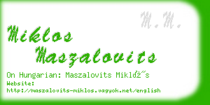 miklos maszalovits business card